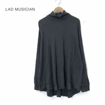 F1809-D◆ LAD MUSICIAN ラッドミュージシャン サーマルカットソー ハイネック ゆったり 大きめ ◆size42 深緑 グリーン コットン レーヨン_画像1