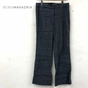 F1769-W-N◆BCBG MAXAZRIA ビーシービージー マックスアズリア リネン混パンツ シンプル きれいめカジュアル◆ブルー系 リネン コットン 他