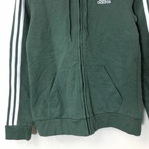 F2146-F-N◆ adidas アディダス ジップアップパーカー フーディ トラックジャケット ◆ sizeL コットン ポリエステル グリーン 古着 秋冬_画像4