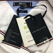 F1992-F◆ タグ付き美品 ◆ TOMMY HILFIGER トミーヒルフィガー THFLEX シャツ ボタンダウン 七分丈 ◆ sizeL コットン ポリウレタン_画像7