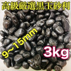 高級厳選黒玉砂利 磨き加工済み 3kg