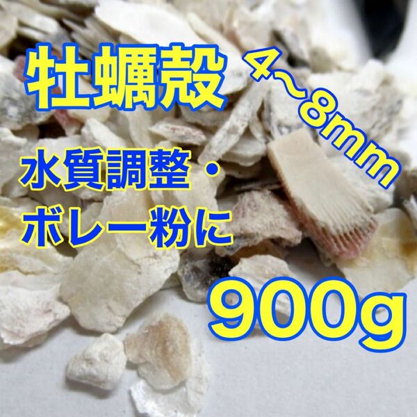広島県産 牡蠣殻 4〜8mm 900g めだか 金魚 ボレー粉