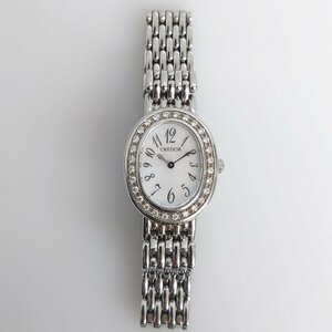 【86】極希少 SEIKO セイコー クレドール 1E70-0AB0 ダイヤベゼル シェル文字盤 クォーツ腕時計 不動品 現状品 中古品 レディース 腕時計
