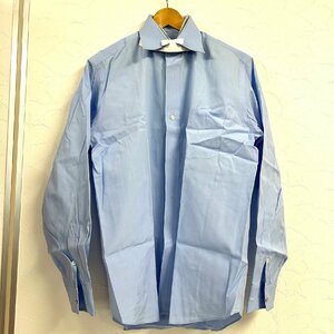 【80】1円~ HERMES エルメス メンズ Yシャツ ワイシャツ 40-15 3/4　水色系 USED