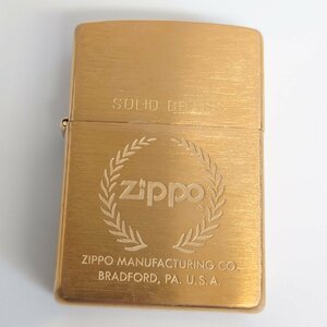 【86】希少 Zippo ジッポー 2001年 SOLID BRASS 真鍮製 喫煙具 動作未確認品 ヴィンテージ オイルライター 販売店放出品