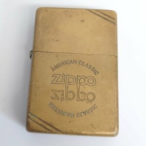 【86】希少 Zippo ジッポー 1992年 America classic 喫煙具 動作未確認品 ヴィンテージ 真鍮? オイルライター