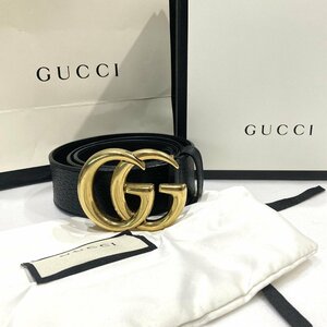 【76】1円～ GUCCI グッチ インターロッキング Gベルト 406831 85・34 480199 ブランド おしゃれ 可愛い シンプル ブラック