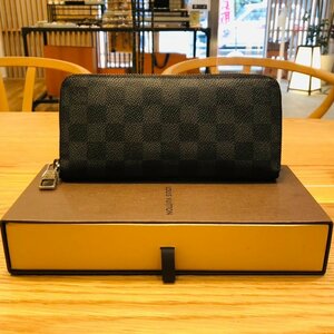 【77】1円～ LOUIS VUITTON ルイヴィトン ダミエ グラフィット ジッピーヴェルティカル ラウンドファスナー 長財布 N63095