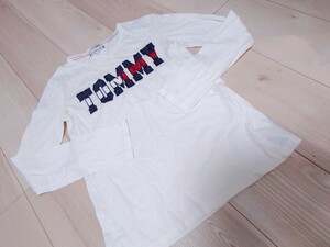 美品 トミーヒルフィガー TOMMY HILFIGER レディース キッズ 長袖Tシャツ ロンT スパンコール Sサイズ