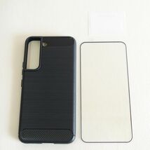 【3点フルセット】Galaxy S22 薄型ケース+ブルーライトカットガラスフィルム+カメラガラスフィルム ケース 画面保護ガラス レンズ保護_画像1