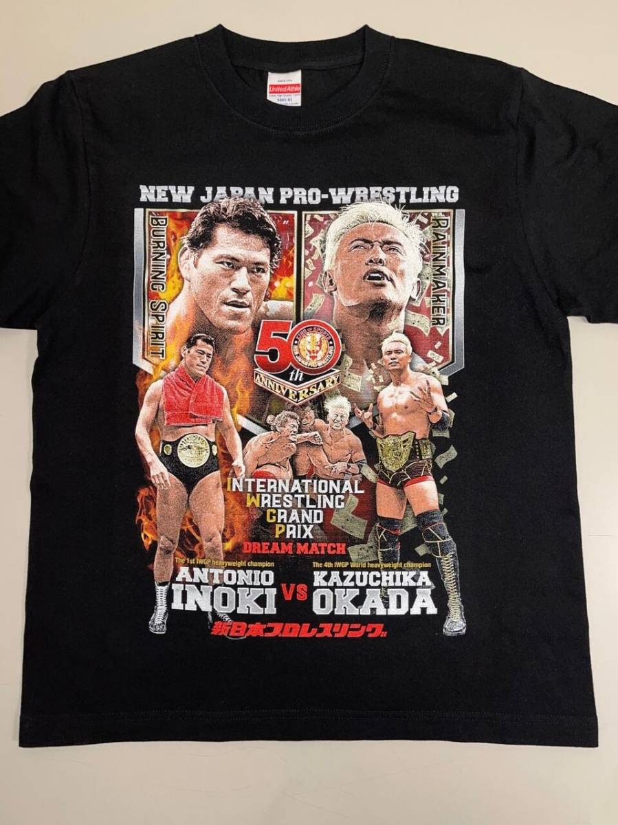 アントニオ猪木 オカダ・カズチカ コラボTシャツ L 燃える闘魂 猪木 レインメーカー 新日本プロレス IWGP 新日 オカダカズチカ WWE AEW