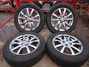 宮城大崎発★DUNLOP ENASAVE 155/65R14★♪社外アルミ♪14×4.5J 4穴 100 4本 ラジアル 夏タイヤ ♪手渡しOK♪軽カー全般★Eラ57