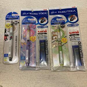 【未使用】三菱鉛筆 クルトガ ディズニー シャープペンシル ミッキーマウス 、チップとディル、ディジー　セット　替芯セット　限定