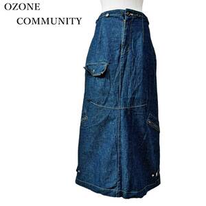 【OZONE COMMUNITY】ロングタイトデニムスカート/ポケット付き★オゾンコミュニティー