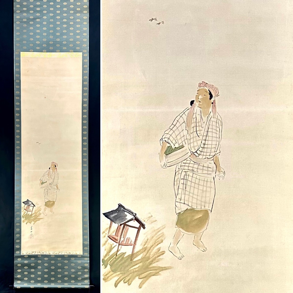 [प्रामाणिक] ओगाटा गेको पोर्ट्रेट हैंगिंग स्क्रॉल सिल्क जापानी पेंटिंग जापानी कला उकियो-ए कलाकार जापानी चित्रकार ओगाटा गेको एदो काल के तहत अध्ययन किया गया k020625, चित्रकारी, जापानी चित्रकला, व्यक्ति, बोधिसत्त्व