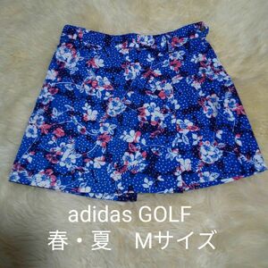 アディダスゴルフ　春・夏キュロットスカート　Mサイズ　ブルー系花柄