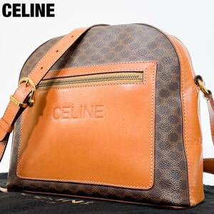 1円～【極美品・希少モデル】CELINE　セリーヌ ショルダーバッグ　マカダム　肩掛け　斜め掛け　レザー　レディース　バック 