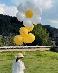 風船　お花　バルーン　バースデーパーティ誕生日お祝い飾りつけ装飾スマイル