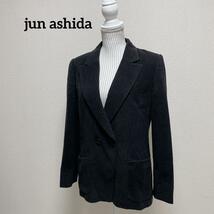 ジュンアシダ　jun ashida テーラードジャケット　ダブル　カシミヤ100% 日本製　高級　ブラック　黒　１１号サイズ_画像1
