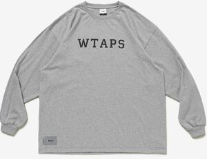 送料無料 グレーS WTAPS COLLEGE LS COTTON 23aw ダブルタップス カレッジ ロンT