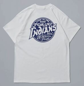 白M tokyo indians Tee Tシャツ 青