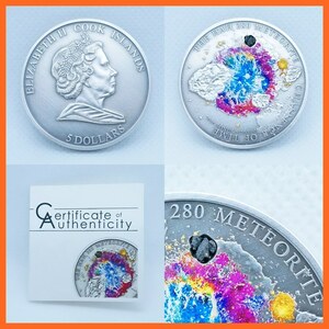  higashi is :[ commemorative coin ] Cook various island meteorite entering coin Elizabeth 2.HAH 280 Meteorite 2010 year ② 5 dollar silver coin silver 925 25g * free shipping *