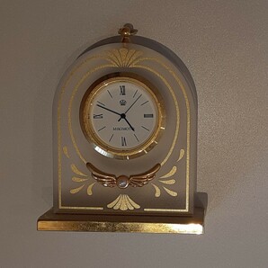 MIKIMOTO 真珠 置時計 アナログ 時計 コレクション 置物 飾り ミキモト 三重県 鳥羽市 置き時計 パール ゴールドカラーの画像1