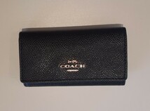 【ジャンク品】 COACH キーケース コーチ キーホルダー 雑貨 コレクション 黒 ブラック_画像1