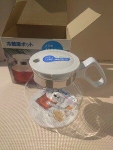【未使用】HARIO 冷蔵庫ポット 大きめ 1600ml ハリオ 耐熱ガラス ガラスポット 直火用 白 ホワイト