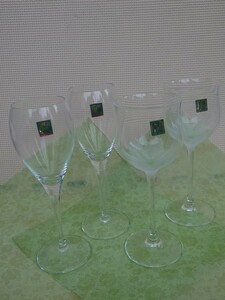 ★【未使用】HOYA CRYSTAL ワイングラス ペアグラス 2セット 4客 ホヤクリスタル ペア グラス 花 フラワー
