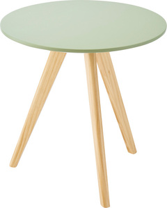 サイドテーブル グリーン ナイトテーブル ラウンドサイドテーブル TAP-008GR 木製 天然木 パイン くすみカラー 三本脚 おしゃれ 北欧