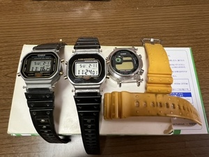 CASIO DW-5600C-1とDW-5700 共にベゼル欠品動作品DW-6300 イエローフロッグマン　ベゼル欠品　電池無　ジャンク品です。