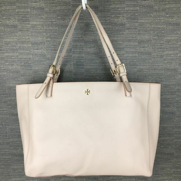 TORY BURCH/トリーバーチ　レザー　トートバッグ　ピンク　3箇所収納　大きめ　正規品保証　管NO.B18-1