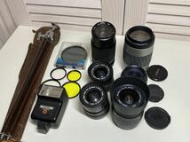 【レンズ・カメラアクセサリーまとめ】Canon CIMKO MINOLTA SIGMA PENTAX ジャンク Kenko 三脚 フラッシュ _画像1