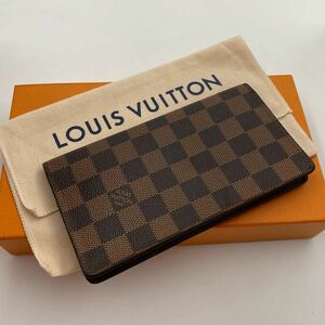 H0600【ほぼ極美品】 LOUIS VUITTON ルイヴィトン N61823 ダミエ　ポルトバルール カルトクレディ 二つ折り 長財布 札入れ ブラウン系 