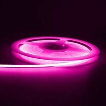 極薄 12V COB 面発光 LED テープライト ピンク 紫 5M 480連/m 8mm 色ムラなし カット 切断 柔軟 防水 チューブライト DD206_画像2