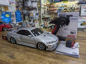 ☆タミヤ　1/10RC TT-02Dドリフトスペック　ニスモR３４GT-R Zチューン&京商　Syncro 2.4GHz　オプション多数付　完成新古品☆