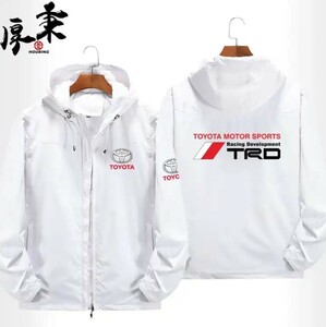 03★新品★トヨタ TRD★モータースポーツ ロゴ アウトドアスポーツウェア ジッパーパーカー スウェット 釣り服 冬服★ホワイト