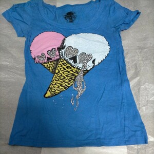  light blue ice skull T-shirt 