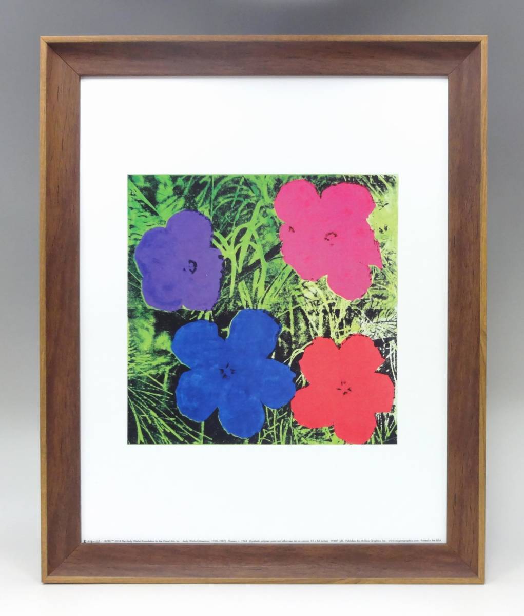 新品☆額付アートポスター★絵画☆Andy warhol★アンディ･ウォーホル☆アメリカンポップアート◎花☆フラワー☆flowers☆95, 印刷物, ポスター, その他