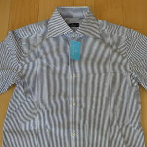 NEXT BLUE ネクストブルー メンズ 長袖Yシャツ ブルーストライプ サイズS 37/(78-80) 新品未使用品の画像1