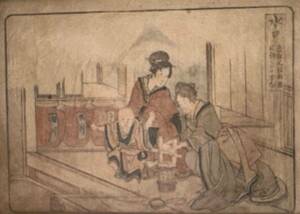 【真作】葛飾北斎「東海道 水口」本物 浮世絵 錦絵 木版画