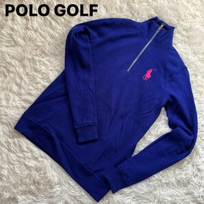 POLO GOLF ポロゴルフ ハーフジップ ニットセーター ブルー XS