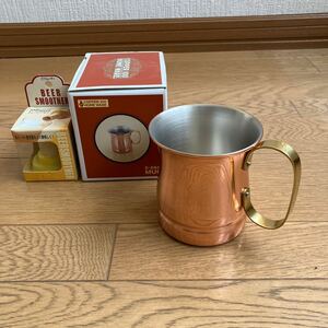 未使用★COPPER100　HOME WARE★銅製マグカップ ビアマグ タンブラー★新光金属 燕市 日本製★S-584 MUG★内容量570ml