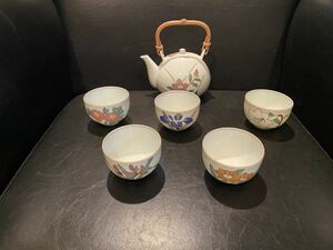 希少 格安 瑞雲造 急須 湯呑みセット 5客 茶道具 保管品 骨董 レトロ アンティーク