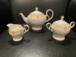 希少　格安　ノリタケ NORITAKE TRUE LOVE ティーポット シュガーポット クリーマー セット　長期保管品 展示品　　オシャレ　優雅