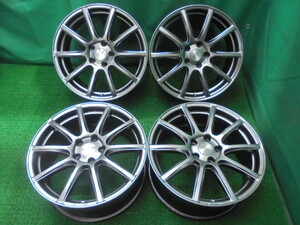 g75◆BRIDGESTONE ECO FORME CRS131 アルミホイール◆BS ブリヂストン エコフォルム 18×8J +45 5H PCD112 中古アルミ4本セット