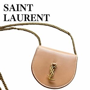 新品未使用　SAINT LAURENT サンローラン　ミニ　ショルダー　コインケース　ブラウン　ポシェット レザー