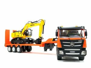  super BIG size! total length 715mm 2.4GHz 1/24 scale large heavy equipment forwarding trailer & power shovel radio-controller set * safety loader 