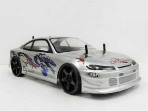  super-discount * has painted final product * full set . Japan nationwide free shipping * turbo with function 2.4GHz 1/10 drift radio controlled car Nissan Silvia type silver blue 